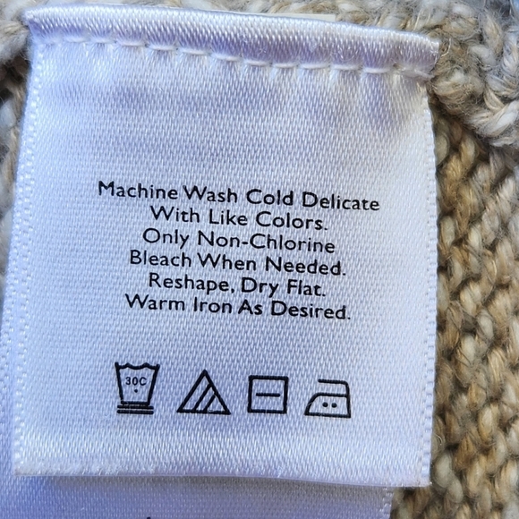 Eddie Bauer Cardigan Women's Medium Beige 3/4 Sleeve Linen Cotton Blend Sweater - Picture 11 of 12